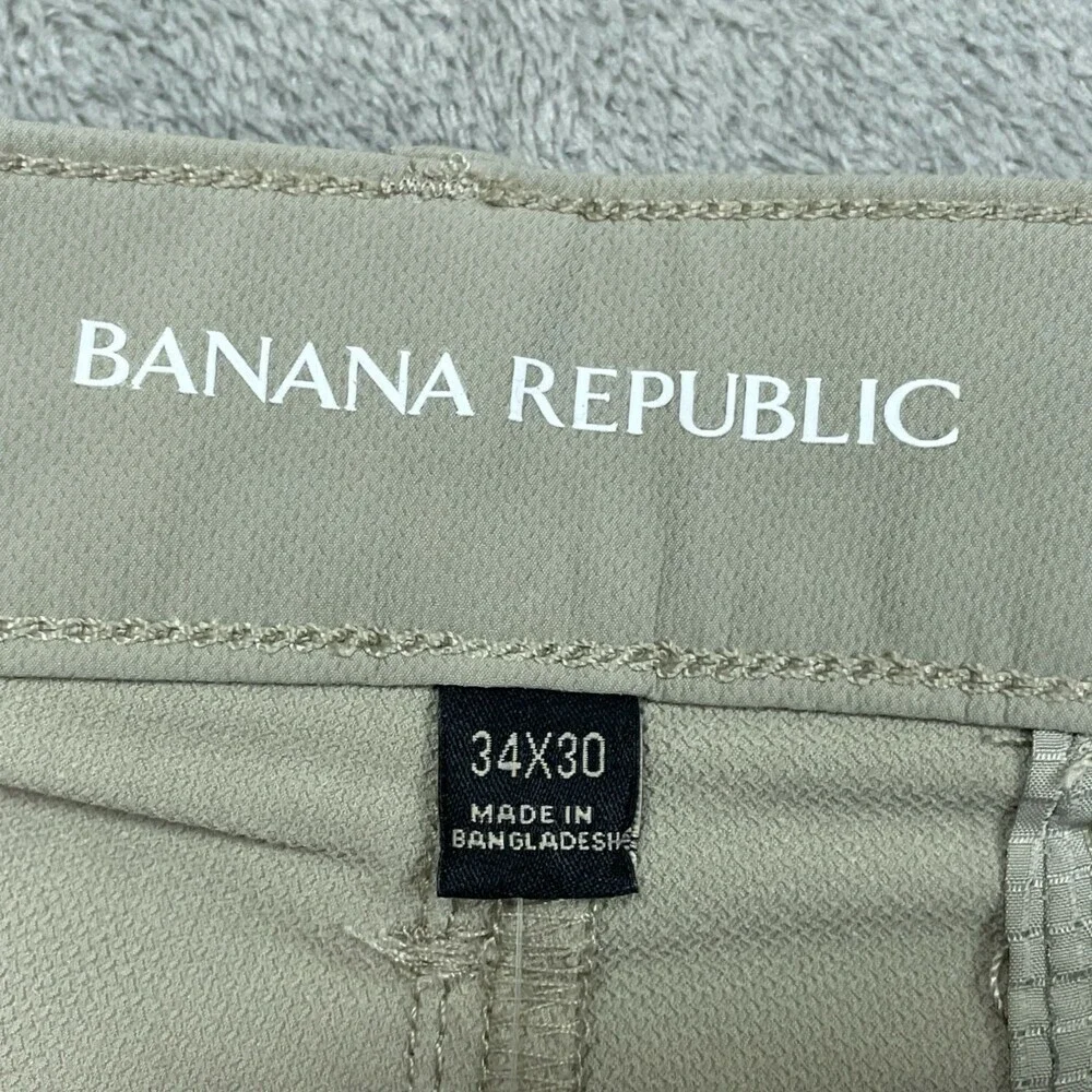 Banana Republic Mens Slim Fit Pants 34x30 London Fog Beige a1265
